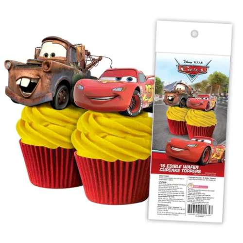 Edible Wafer Paper Cupcake Decorations - Lightning Mcqueen - Click Image to Close